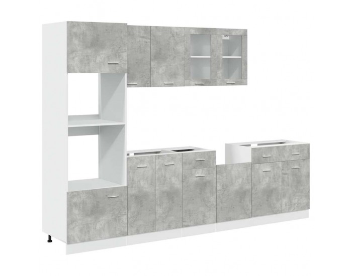 Sonata H Комплект мебели за баня от 7 части бетонно сив инженерно дърво