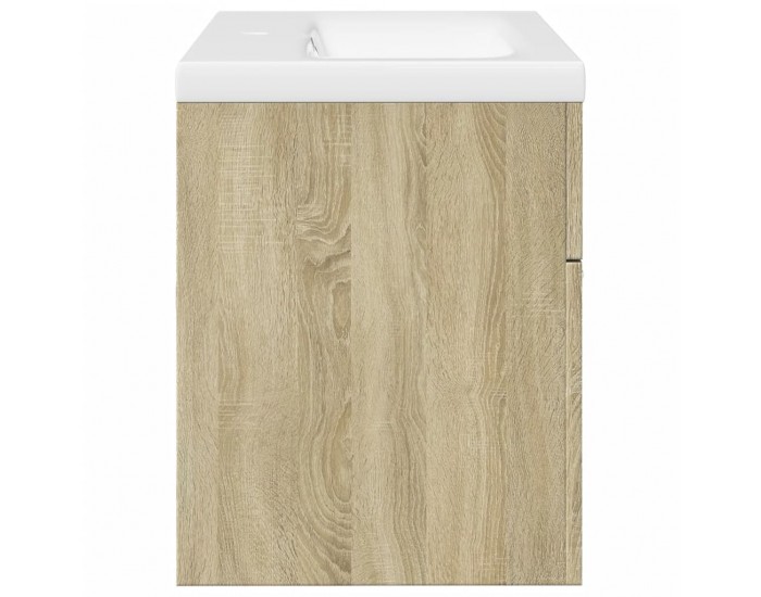 Sonata H Шкаф за мивка за баня с вградена мивка, сонома дъб