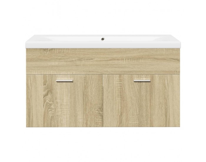 Sonata H Шкаф за мивка за баня с вградена мивка, сонома дъб