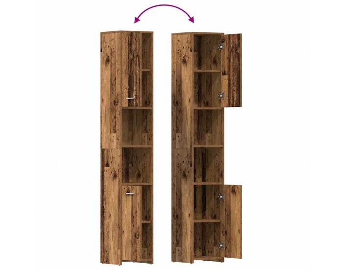 Sonata H Комплект мебели за баня от 4 части старо дърво инженерно дърво