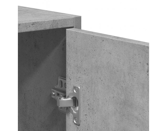 Sonata H Шкаф за баня с огледало, бетонно сиво, инженерно дърво