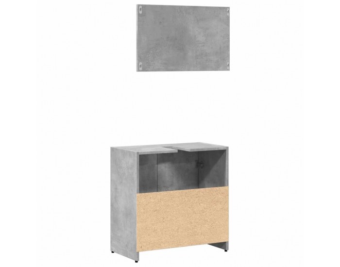 Sonata H Шкаф за баня с огледало, бетонно сиво, инженерно дърво