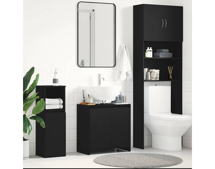 Sonata H Шкаф за баня, черен дъб, 60x33x60 см, инженерно дърво