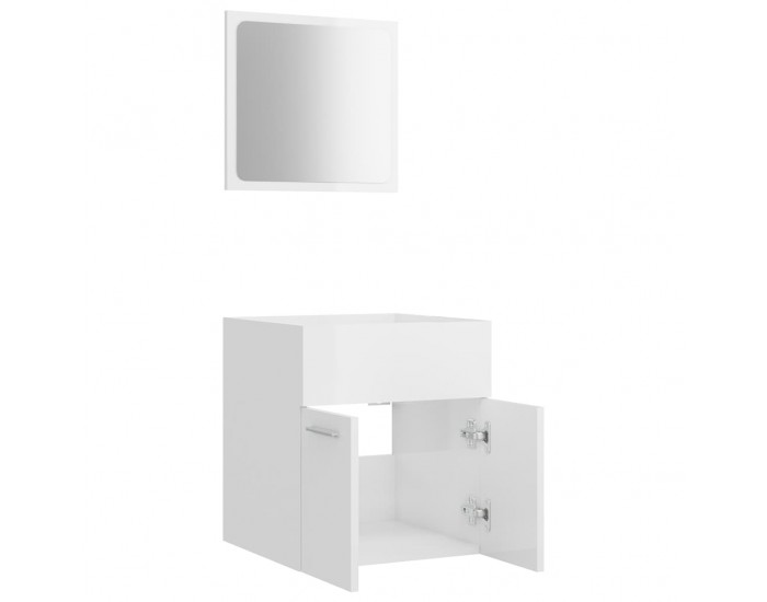 Sonata H Комплект мебели за баня от 2 части, бял гланц, ПДЧ