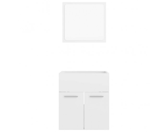 Sonata H Комплект мебели за баня от 2 части, бял гланц, ПДЧ