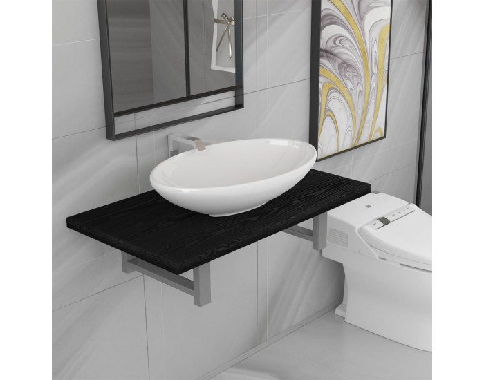 Sonata H Комплект мебели за баня от две части, керамика, черен