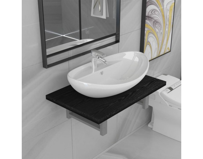 Sonata H Комплект мебели за баня от две части, керамика, черен