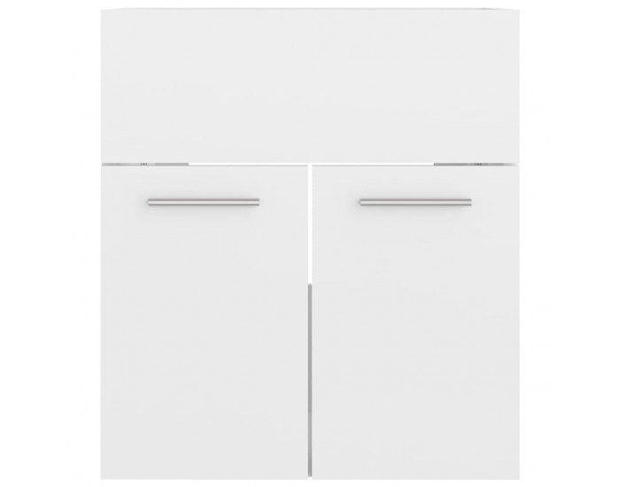 Sonata H Шкаф за баня с вградена мивка, бял гланц, инженерно дърво