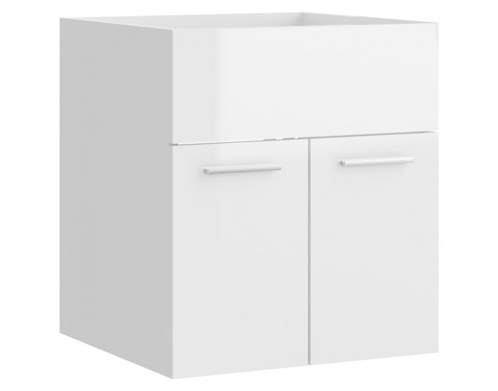 Sonata H Шкаф за баня с вградена мивка, бял гланц, инженерно дърво