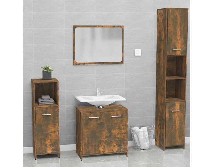 Sonata H Комплект мебели за баня, опушен дъб, инженерно дърво