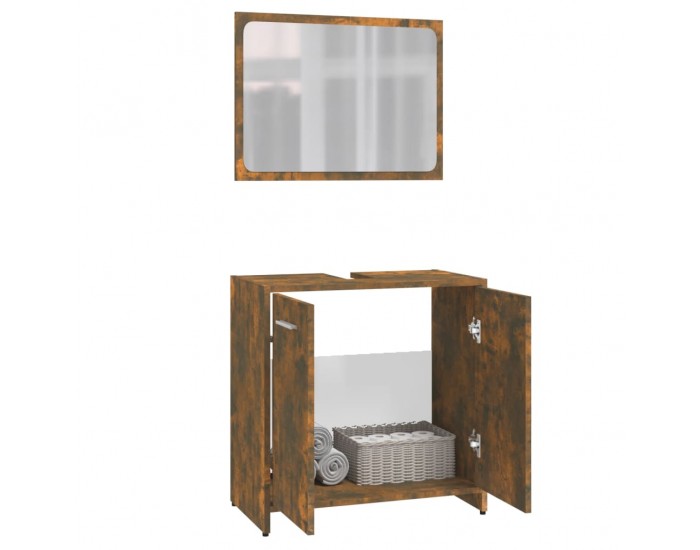 Sonata H Комплект мебели за баня, опушен дъб, инженерно дърво