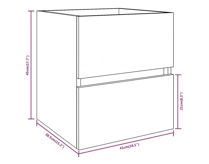 Sonata H Шкаф за мивка, сив сонома, 41x38,5x45 см, инженерно дърво