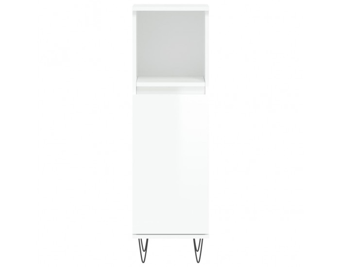 Sonata H Шкаф за баня, бял гланц, 30x30x100 см, инженерно дърво