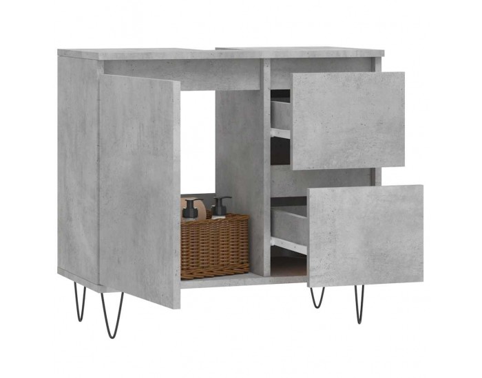 Sonata H Шкаф за баня, бетонно сив, 65x33x60 см, инженерно дърво