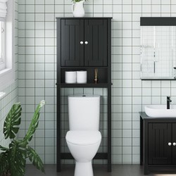 Sonata H Шкаф над тоалетна чиния BERG черен 60x27x164,5 см масивно дърво - Комплекти