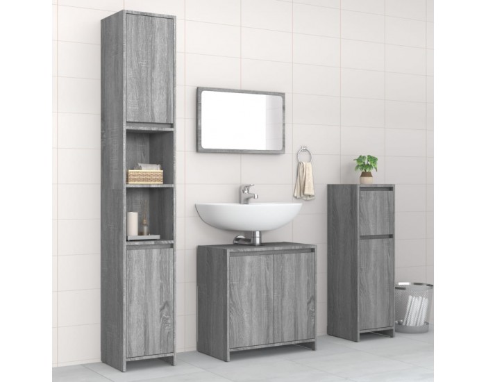 Sonata H Комплект мебели за баня от 4 части сив сонома инженерно дърво
