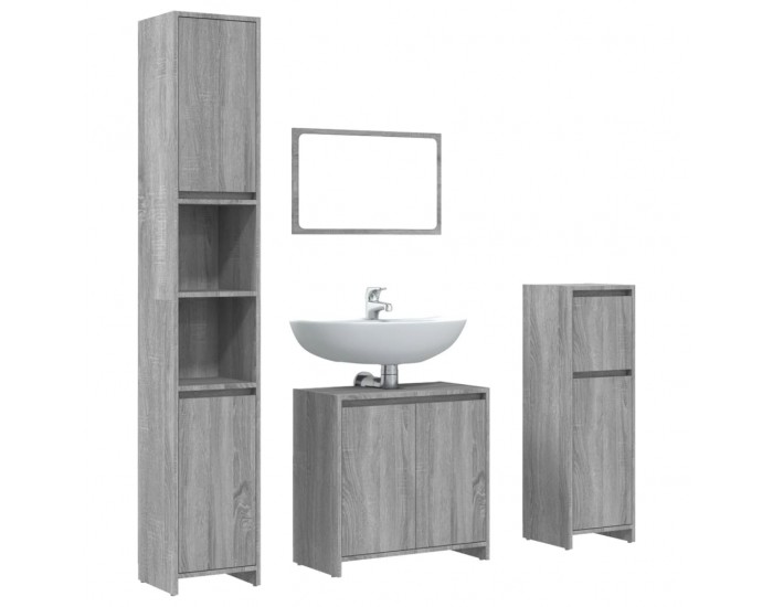 Sonata H Комплект мебели за баня от 4 части сив сонома инженерно дърво