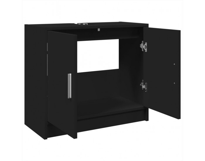 Sonata H Долен шкаф за мивка, черен, 63x29x55 см, инженерно дърво