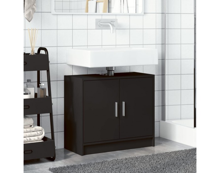 Sonata H Долен шкаф за мивка, черен, 63x29x55 см, инженерно дърво
