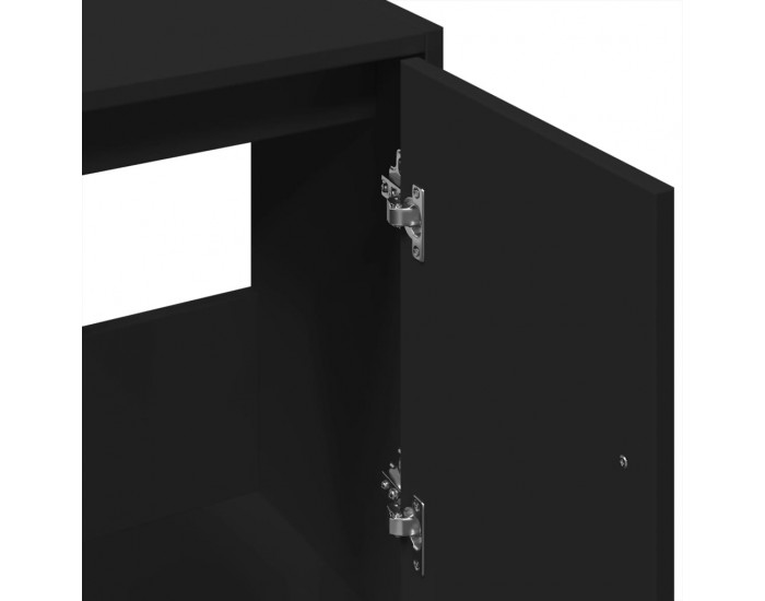 Sonata H Долен шкаф за мивка, черен, 63x29x55 см, инженерно дърво