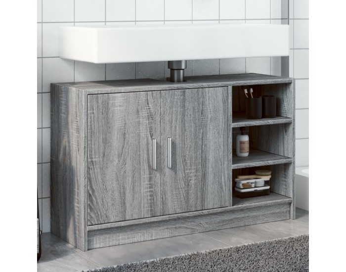 Sonata H Шкаф за мивка, сив сонома, 90x29x55 см, инженерно дърво