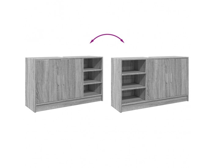 Sonata H Шкаф за мивка, сив сонома, 90x29x55 см, инженерно дърво