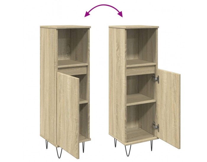 Sonata H Шкаф за баня, сонома дъб, 30x30x100 см, инженерно дърво