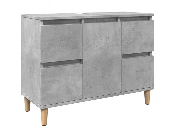 Sonata H Комплект мебели за баня от 3 части бетонно сив инженерно дърво