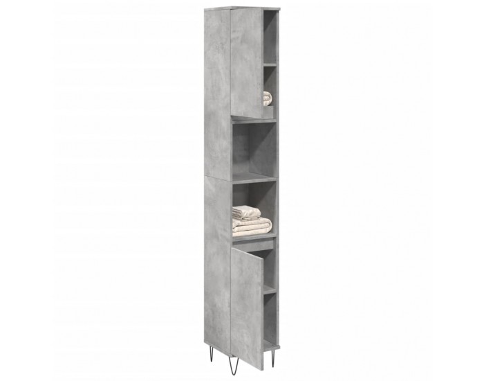 Sonata H Шкаф за баня, бетонно сив, 30x30x190 см, инженерно дърво