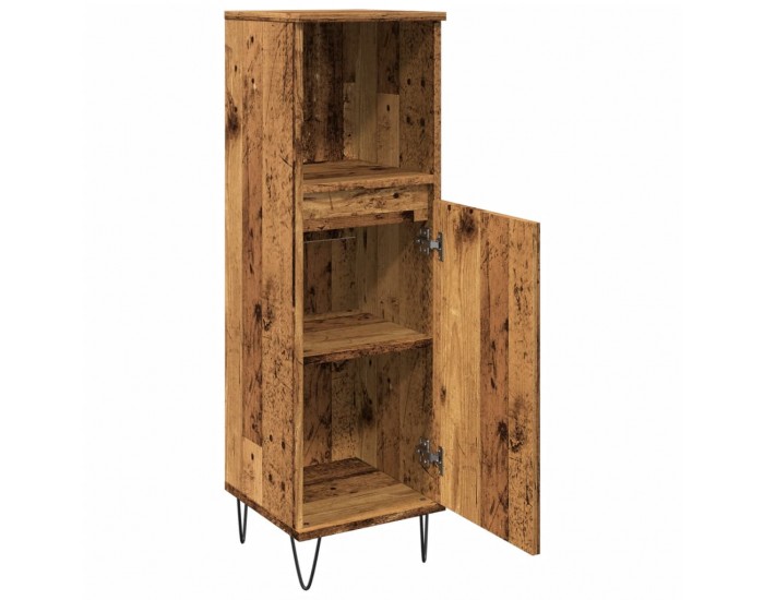 Sonata H Шкаф за баня, старо дърво, 30x30x100 см, инженерно дърво