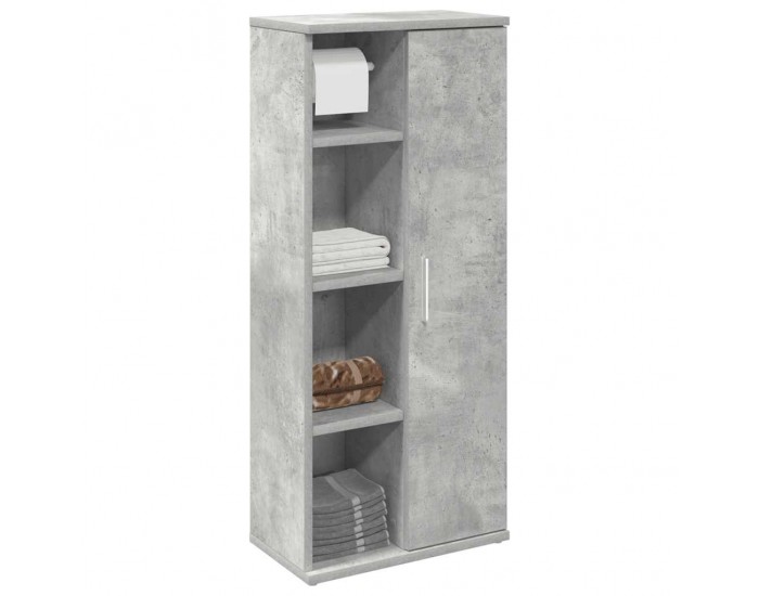 Sonata H Шкаф за баня с държач за ролки, бетонно сив, 39x22x90 см