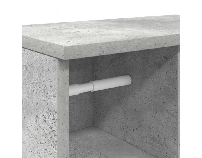 Sonata H Шкаф за баня с държач за ролки, бетонно сив, 39x22x90 см