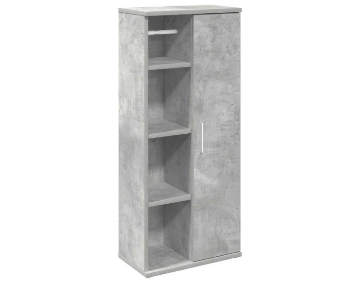 Sonata H Шкаф за баня с държач за ролки, бетонно сив, 39x22x90 см