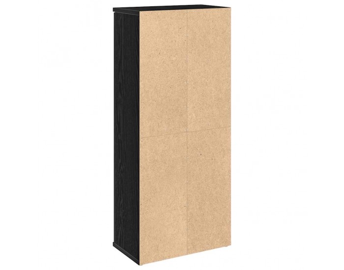 Sonata H Шкаф за баня с държач за ролки, черни, 39x22x90 см