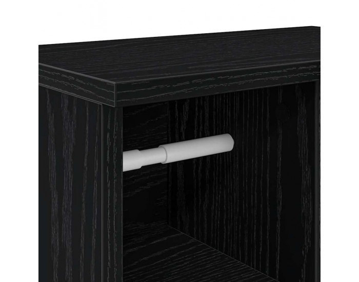 Sonata H Шкаф за баня с държач за ролки, черни, 39x22x90 см