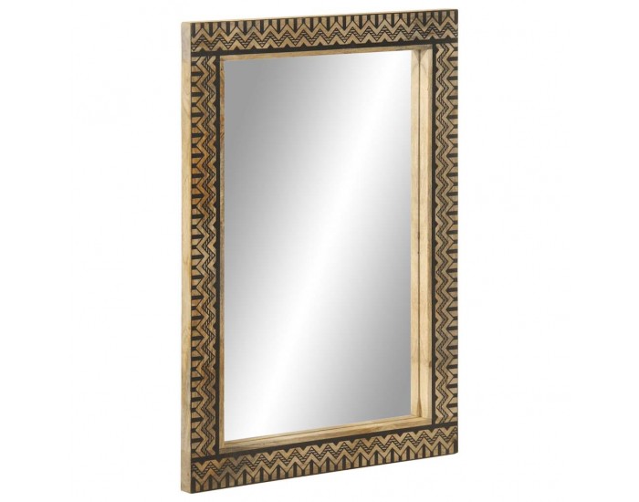 Sonata H Огледало за баня 50x70 см мангово дърво масив и стъкло