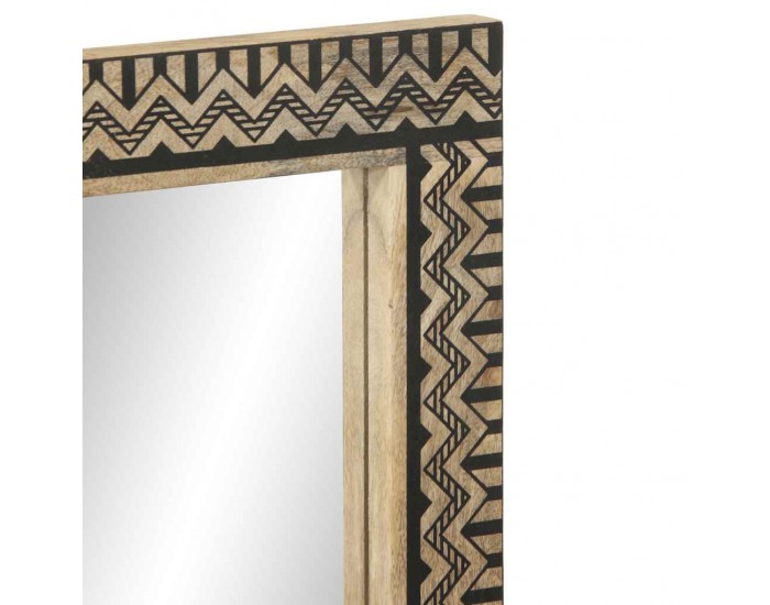 Sonata H Огледало за баня 50x70 см мангово дърво масив и стъкло