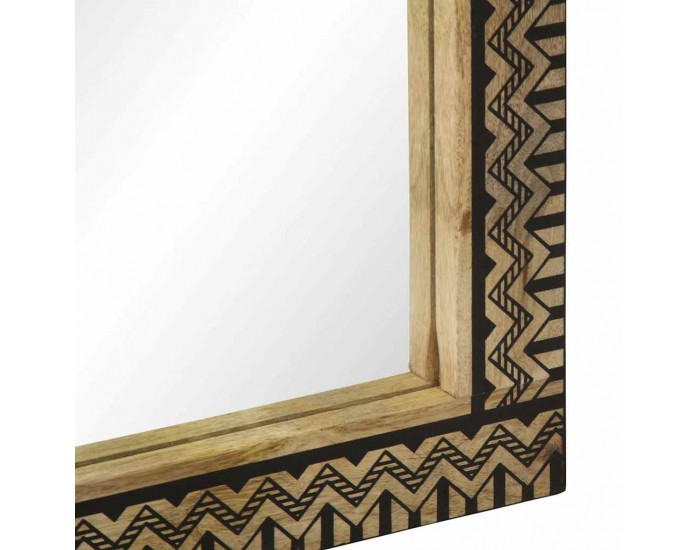 Sonata H Огледало за баня 50x70 см мангово дърво масив и стъкло