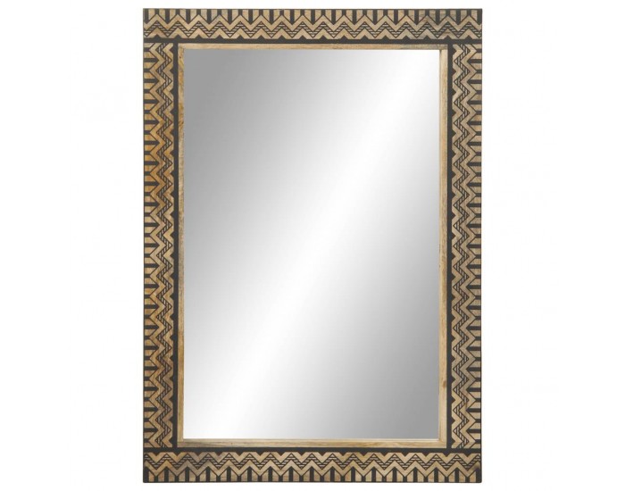 Sonata H Огледало за баня 50x70 см мангово дърво масив и стъкло