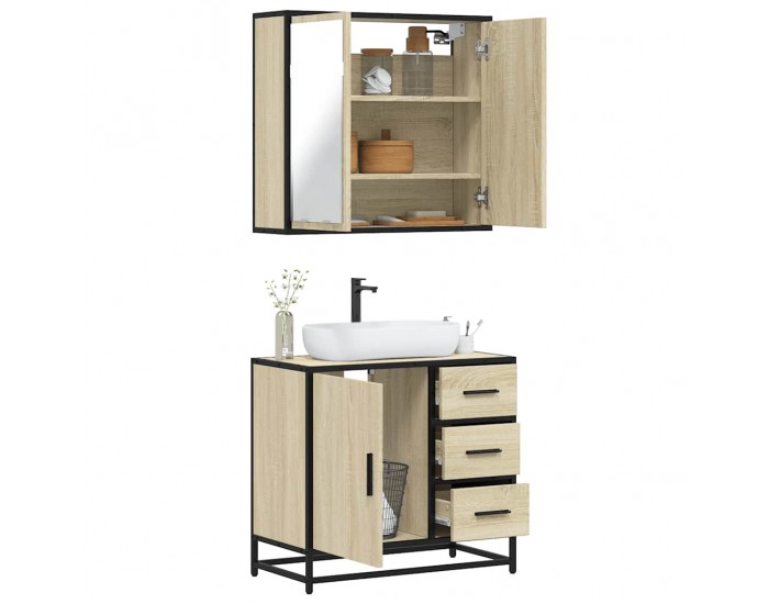 Sonata H Комплект мебели за баня от 2 части, дъб сонома, инженерно дърво