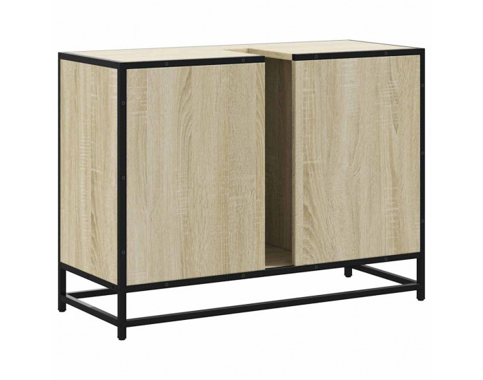 Sonata H Шкаф за мивка за баня, дъб сонома, 80x33x60 см, инженерно дърво