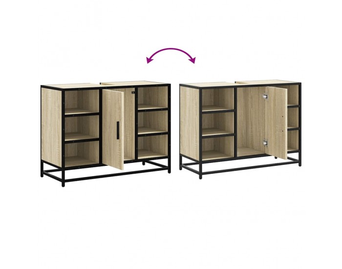 Sonata H Шкаф за мивка за баня, дъб сонома, 80x33x60 см, инженерно дърво