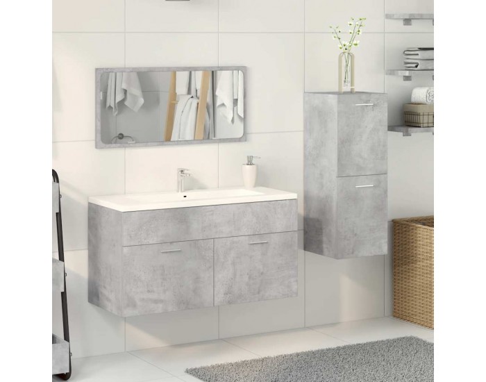 Sonata H Комплект мебели за баня от 3 части бетонно сив инженерно дърво