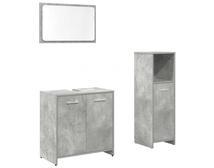 Sonata H Комплект мебели за баня от 3 части бетонно сив инженерно дърво