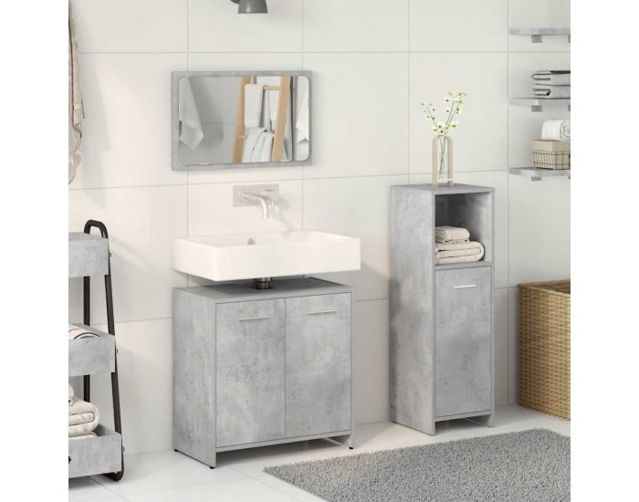 Sonata H Комплект мебели за баня от 3 части бетонно сив инженерно дърво