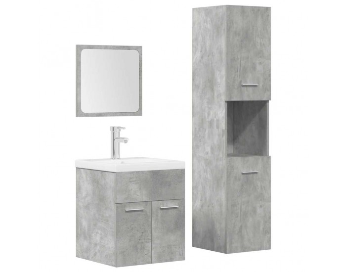 Sonata H Комплект мебели за баня от 4 части бетонно сив инженерно дърво