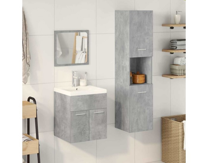 Sonata H Комплект мебели за баня от 4 части бетонно сив инженерно дърво