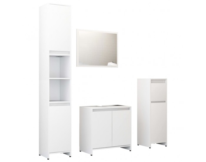 Sonata H Комплект мебели за баня от 4 части, бял, инженерно дърво