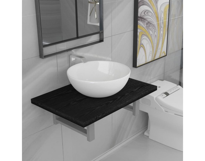 Sonata H Комплект мебели за баня от две части, керамика, черен