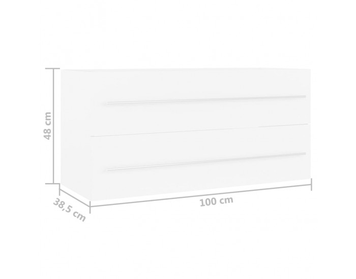 Sonata H Долен шкаф за мивка, бял, 100x38,5x48 см, инженерно дърво